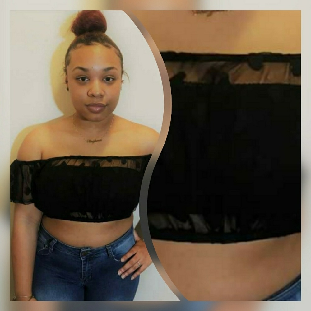 Off Shoulder Heart Crop Top